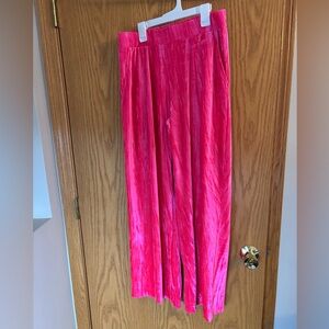 Pink pull on velvety pants